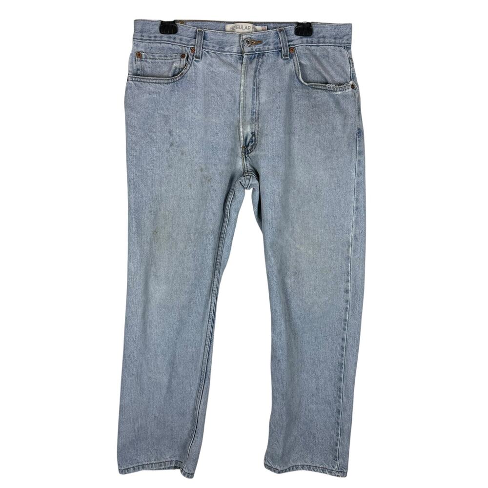 Levi's 505 Jeans Men 34x29 Blue Denim Stonewash Regular Fit Straight Leg Zip Fly
